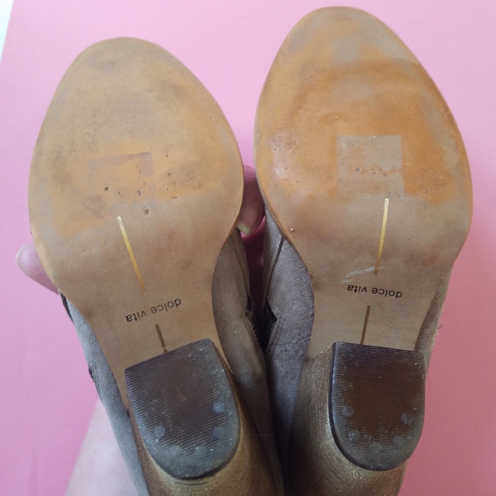 Dolce Vita Taupe Suede Double Zip Booties - Picture 7 of 7